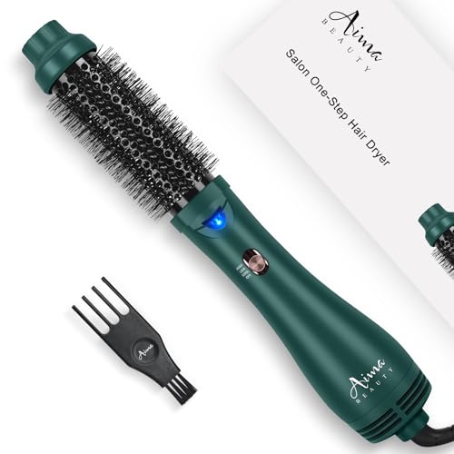 Aima Beauty Hair Dryer Brush, One Step Hair Dryer & Volumizing Hot Air Brush, 3 Heat/Speed Settings, Advanced Ionic Technology, Ceramic Coating, Nylon