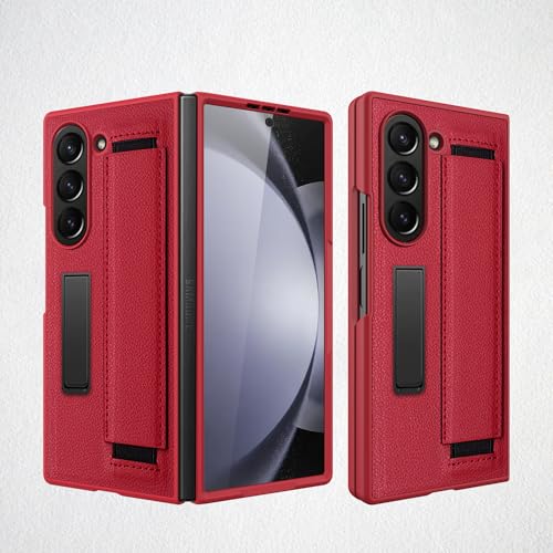 ​​for Samsung Galaxy Z Fold 6 Slim Case with Wrist Strap & Multi-Angle Stand, Built-in Screen Protector Shockproof Full Body Drop Fall Protection