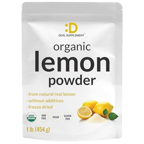 Organic Lemon Powder, 1lb – Real Freeze-Dried Source – Rich in Essential Vitamin C – Natural Immune Support – Raw Lemon Juice Flavor & Aroma �