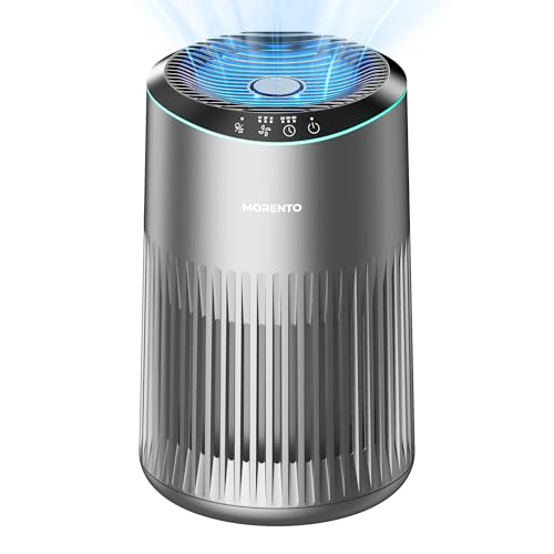 MORENTO Air Purifiers for Home, Air Purifier for Smoke Pet Dander Odors with Fragrance Sponge, Small Air Purifier with Sleep Mode for Bedroom Office,
