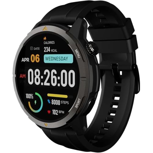 AGM Legion GPS Smartwatch Herren -1.43‘’ AMOLED Display,100+ Sportmodi,5ATM Wasserdicht Fitnessuhr mit 24-7 Herzfrequenz,Schlafmonitor für Androi