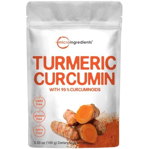 Turmeric Extract 95% Curcuminoids (Natural Turmeric Extract and Turmeric Supplements), 100 Grams, Rich in Antioxidants for Joint & Immune Support, No