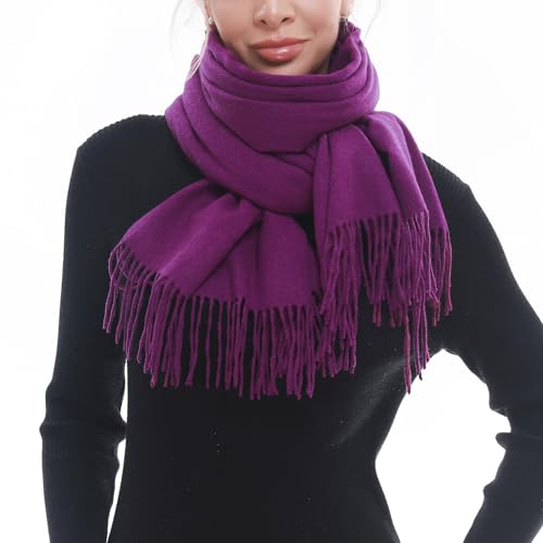 SWAT PANY Scarf for Woman Winter Warm Scarves Pashmina Shawls and Wraps Oversized Scarf Dark Purple
