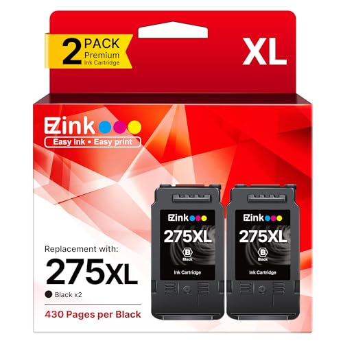 275XL PG275 Black Ink Cartridges Replacement for Canon Ink 275 for 275XL Ink Cartridges for Canon Printers PIXMA TS3520 TS3522 TS3720 TS3722 TR4720 TR