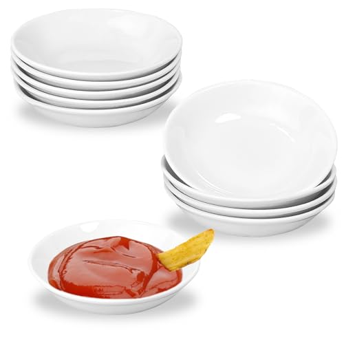 Guyuyii 10 Pack Ceramic Dipping Bowls – 3 oz Small Sauce Cups for Dips, Condiments and Appetizers, with Stackable Design for Parties and Family Dinn