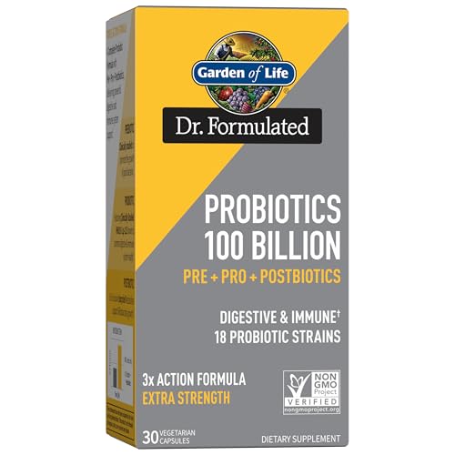 Garden of Life Dr Formulated Once Daily 3-in-1 Complete Probiotics, Prebiotics & Postbiotics Supplement for Women and Men’s Digestive & Immune Healt