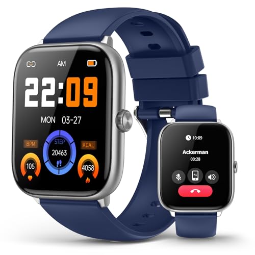 Smart Watch for Men 2.06" HD Touch Screen Fitness Tracker, Bluetooth Call, 100 Sports Modes, Heart Rate Sleep Blood Oxygen Monitor, P68 Waterproof Sma