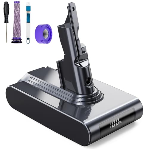 EVARY 6000mAh Replacement Battery for Dyson V7 Battery with Level Display Compatible Dyson V7 Vacuum Cleaner Series SV11 Absolute Animal Motorhead Tri