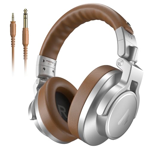 MAONO Professional Studio Monitor & Mixing DJ Headphones - Over Ear Closed Back Stereo Wired Headphones for Guitar AMP, Podcast, Recording, Streaming,