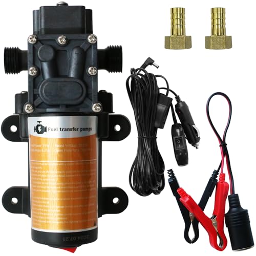 Portable DC 12V Electric Gasoline Transfer Pump, with 75W DC Motor, Moves Up to 110 Gallons of Gas or Diesel Per Hour, Suitable for Vehicles, Boats, M