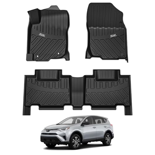 3W Floor Mats Fit Toyota RAV4 2013-2018 (Nor for Hybrid or Prime), TPE All Weather Custom Fit Floor Liner for Toyota RAV 4 LE-XLE-SE-Limited-Platium C