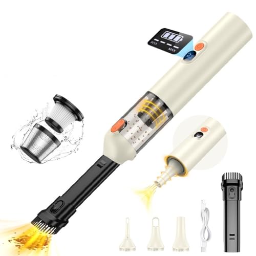 Car Vacuum Portable, Handheld Vacuum Cleaner Cordless 14000Pa 4-in-1 Small Vacuum, Blow & Suction 2 in 1, Up to 30 Mins Runtime, Cordless Vacuum Clean