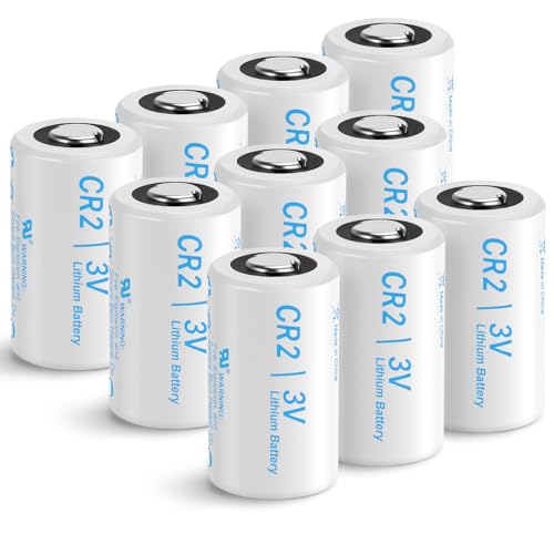 CR2 Battery 10 Pack CR2 3V Lithium Rangefinder Battery Long Lasting Power for Golf Range Finders,Alarm System, Monitor, Sensor