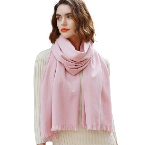 RIIQIICHY Scarfs for Women Pashmina Shawl Wraps for Evening Dresses Women Scarf for Wedding Large Winter Scarves Light Pink