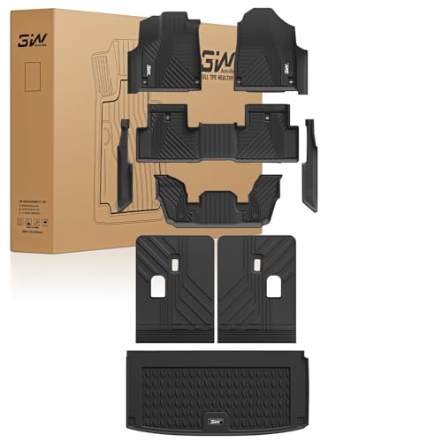 3W Floor Mats & Cargo Liner for Acura MDX 2022-2024 2025 2026, TPE Custom Fit Floor Liner & Trunk Mats & Backrest Mat, All Weather Acura MDX Accessori