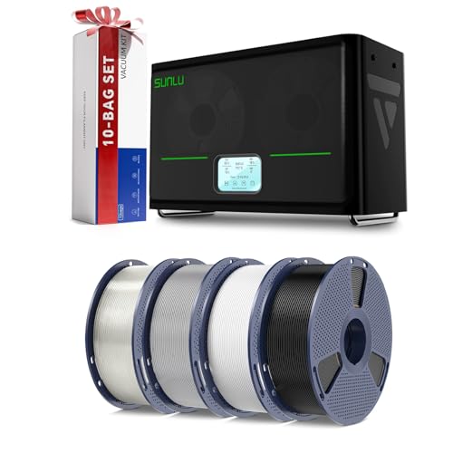 Official Filament Dryer Box S4 + PETG Filament 1.75mm Black+White+Gray+Transparent Bundle