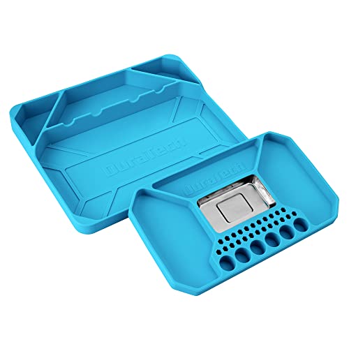 DURATECH 2-Piece Silicone Tool Tray, Premium Non-Slip Flexible Tool Organizer with Magnetic Tray, Tool Storage for Socket, Bolts and Nuts, Screwdriver