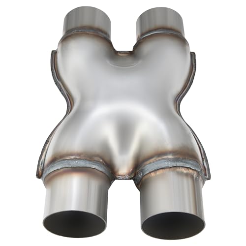 YITAMOTOR 201 Stainless Steel X Pipe 2.5'' Dual to 2.5'' Dual Exhaust Adapter Connector, 2 1-2 Inch Crossover X Pipe, 2.5" Inside Diameter, 12" Overal