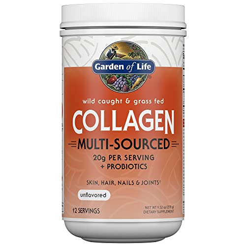 Garden of Life Marine & Grass-Fed Collagen Peptides Powder Supplement (Type I, III) with Probiotics & BCAAs for Mobility, Joint Health, Hair, Skin & N