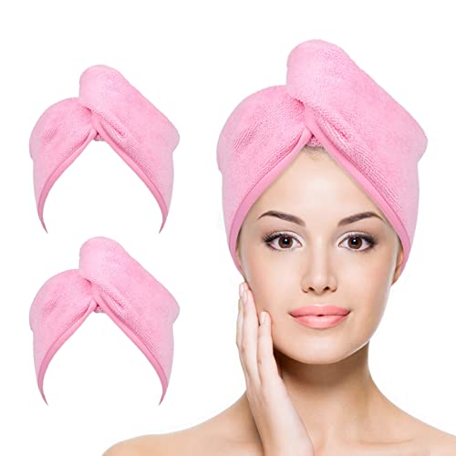 YoulerTex Microfiber Hair Towel Hair Wrap: 2 Pack 10X26 Hair Dryer Towels for Women Absorbent Turban Twist Hair Drying Shower Cap Curly Hair Products