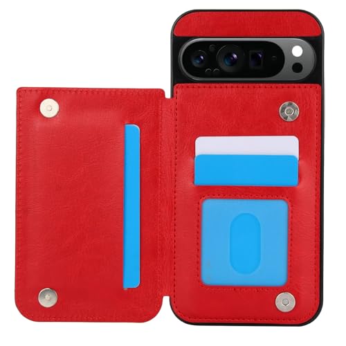 for Google Pixel 9 Pro XL Wallet Case with 3 Credit Card Holder,RFID Blocking,PU Leather Double Magnetic Clasp Kickstand Heavy Duty Protective Cover.(