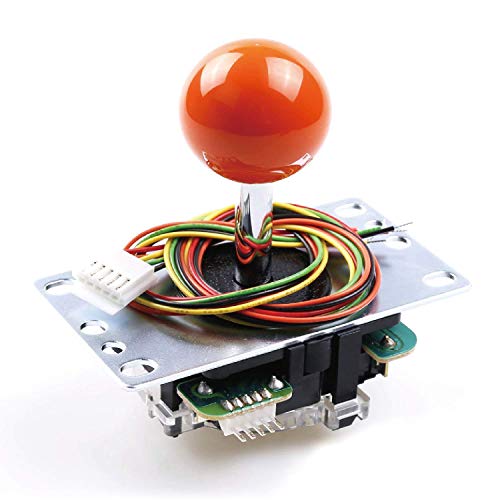 SANWA JLF-TP-8YT Arcade Joystick (Orange Ball Top) - Premium, High Precision, Responsive Controls, Multi-Platform Compatible - Ideal for Gaming Enthus