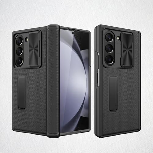 for Samsung Galaxy Z Fold 7 Case with Magnetic Spring Hinge Protection & Built-in Screen Protector, Invisible Stand, Full Body Drop Proof​ and Oil-P