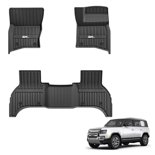 3W Floor Mats Fit for Land Rover Defender 110 2020-2025 (Only for 7 Seat), All Weather TPE Car Mats for LR L663, Pet Dog Friendly Car Liner Easy to Cl
