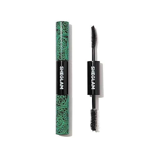 SHEGLAM 2 In 1 Black Volume and Length Waterproof Mascara Long Lasting Dual-Ended Tubing Eye Makeup Waterproof Black
