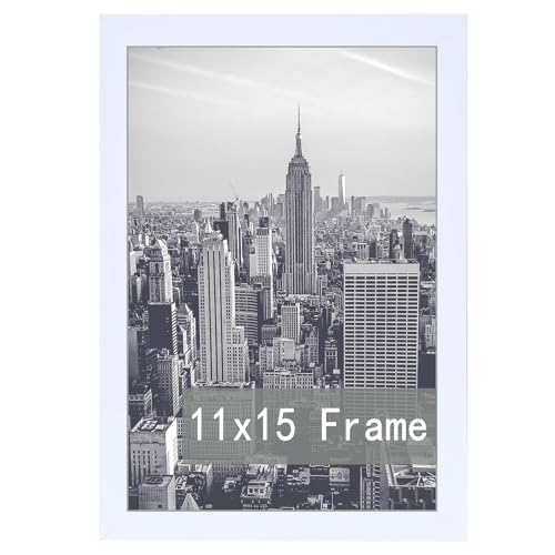 RUN HELIX 11x15 Picture Frame in Black, Photo Frames with Plexiglass, Horizontal and Vertical Formats for Wall Mounting Poster Frames Puzzle Frame Lar