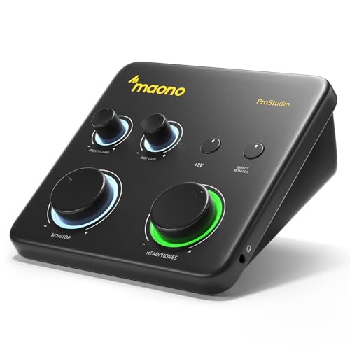 MAONO USB Audio Interface for PC: Interface with XLR Input 24-bit-192kHz Routing Software LOOPBACK ASIO Driver for Recording Music, Home-Studio, Guita