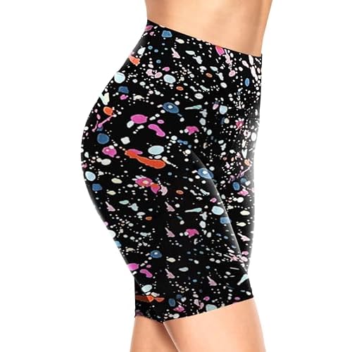 TNNZEET Biker Shorts Women - 8"-5"-3" High Waisted Tummy Control Workout Gym Spandex Booty Yoga Volleyball Shorts 8 IN Large-X-Large A--80s Neon