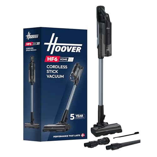Hoover HF6 Cordless Stick Vacuum Cleaner, Floor Sensor, Dual Way Clean, Up to 100 Min Runtime, Anti Hair Wrap, Double Edge Cleaning, Versatile, QuickP