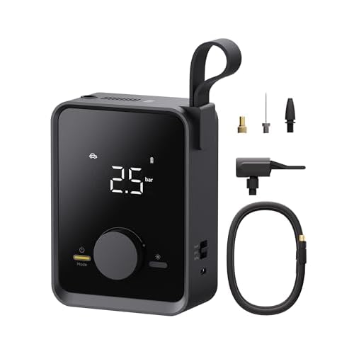 HOTO Tire Inflator Portable, Electric Air Pump Pro for Car Tires with Digital Pressure Gauge 120PSI, Cordless Tire Pump with 12V Motor, 7500mAH Batter