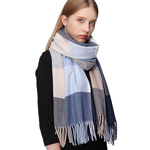 RIIQIICHY Plaid Scarfs for Women Fall Winter Scarves Pashmina Shawls and Wraps for Evening Dresses Plaid Scarf-1