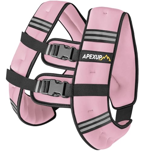 APEXUP Weighted Vest Men Women, Weight Vest for Women Workout Equipment for Strength Training Running 25lbs Pastel Pink