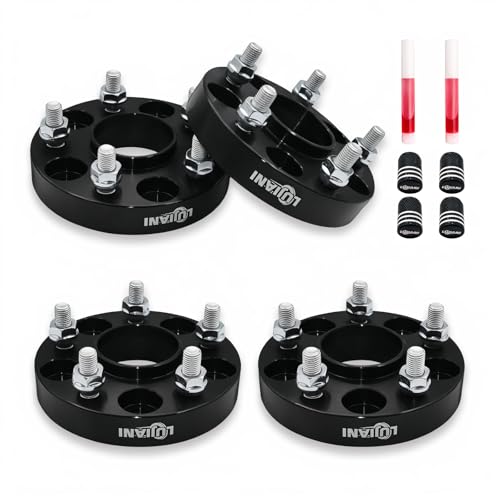 4 Pack 5x114.3mm Wheel Spacers for Civic CR-V Accord TSX TLX TL, 1" Thick Forged Hubcentric Tire Spacer, M12x1.5 Thread Studs & 64.1mm Centric Bore, 5