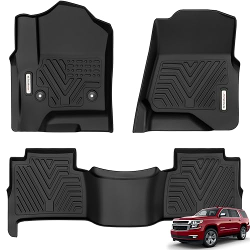 YITAMOTOR Floor Mats Compatible with Chevrolet Tahoe & GMC Yukon 2015-2020, Custom Fit Floor Liners Fit 1st & 2nd Row All Weather Protection Black 15-