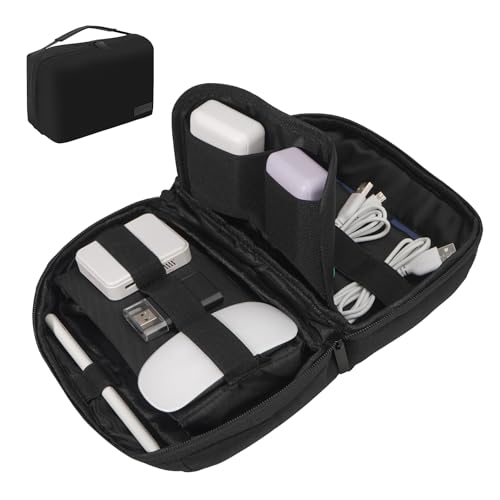 LENTION Electronics Organizer, Tech Organizer Travel Case, Tech Pouch, WaterProof Cable Bag, Cord organizer Travel Essentials Bag for AirPods, Cords,