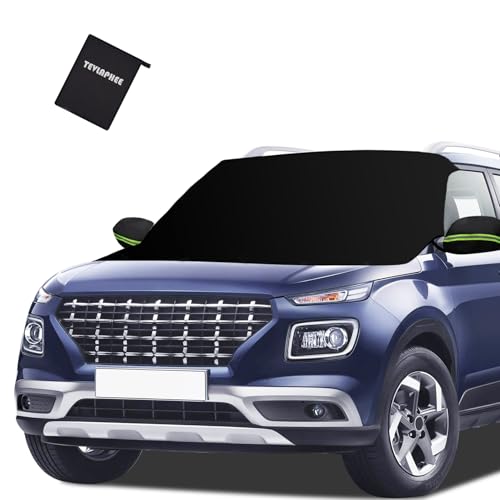 Tevlaphee Windshield Cover for Ice and Snow, Heavy Duty 600D Oxford Fabric, Waterproof, Embedded Magnets, Side Mirror Protector, Universal Fit for Car