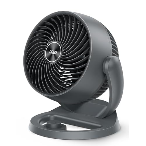 Dreo Desk Fan, 12-Inch Air Circulator Fan for Bedroom, 70ft Powerful Airflow, 120° Tilt Adjustment, 28dB Ultra-Quiet, 3 Speeds Small Table Fan for Wh