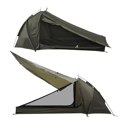 Onewind Ultralight One Person Tent, Single Person Fishing Tent with Rainfly Poles Easy Setup for 3 Season Camping Hiking Backpacking