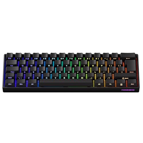MONSGEEK FUN60 PRO Rapid Trigger-Tastatur, 0,01mm RT-Genauigkeit, 8000Hz, Kabelgebundene RGB 60% Gaming-Tastatur mit Magnetic Switches, für PC-Mac (S