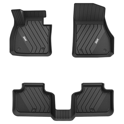 3W BMW X2 Floor Mats Fit for 2018-2023 & BMW X1 Floor Liner Fit for 2016-2022 Custom Fit All Weather TPE Floor Liner for X2 28i M35i 1st & 2nd Row Ful