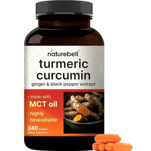 Turmeric Curcumin Supplement 3,000mg Equivalent with 95% Curcuminoids, Ginger, & Black Pepper | 240 Softgels with MCT Oil for Better Absorption – Jo