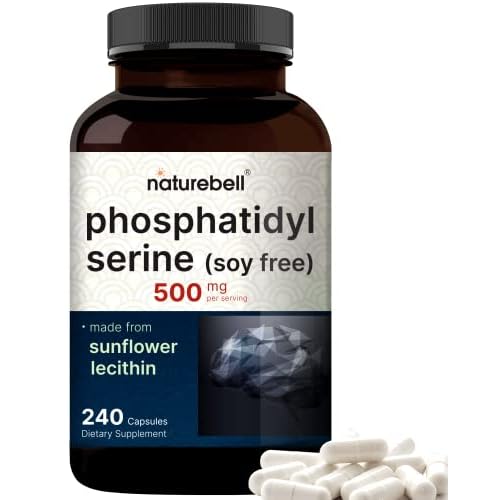 Ultra Strength Phosphatidylserine Supplement 500mg Per Serving, 240 Capsules | Soy Free, Derived from Sunflower Lecithin – Supports Cognitive Health