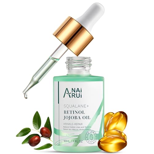 Squalane Retinol Jojoba Oil Moisturizer for Face Hydrate, Nourish, Moisturize Fine Lines and Wrinkles, Wrinkle-Repair Facial Oil for Smoother, Supple