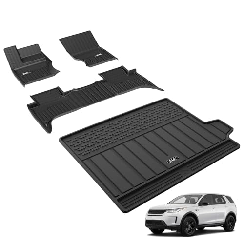 3W Floor mats&Cargo Liner fit for Range Rover Sport 2014-2022,TPE All Weather Custom Fit Floor Liner, 1st and 2nd Row and Trunk Mat - Black