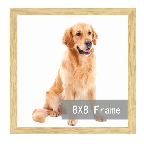 RUN HELIX 8x8 Picture Frame for 8by8 Square Poster Photo Canvas Certificate Oak High Transparent Photo Frame Wall Desktop Horizontal Vertical 8 x 8,Oa