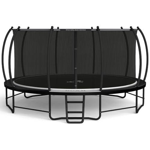 BCAN Trampoline 8FT 10FT 12FT 14FT 15FT 16FT Recreational Trampoline with Enclosure for Kids Adults, ASTM Approved, Outdoor Trampoline with Ladder for